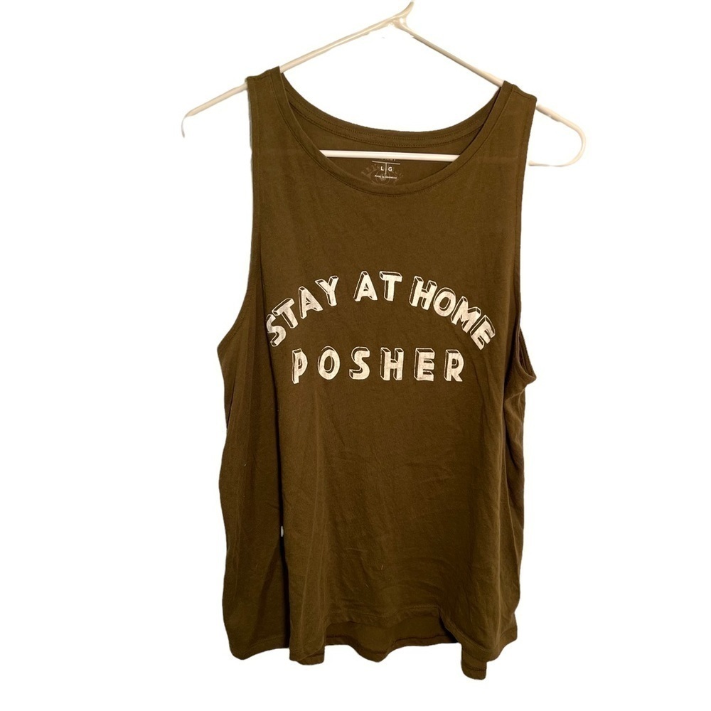 Oscilatey Old Navy Women's Size Large Tank Top Stay At Home Posher Dark Green